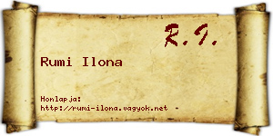 Rumi Ilona névjegykártya